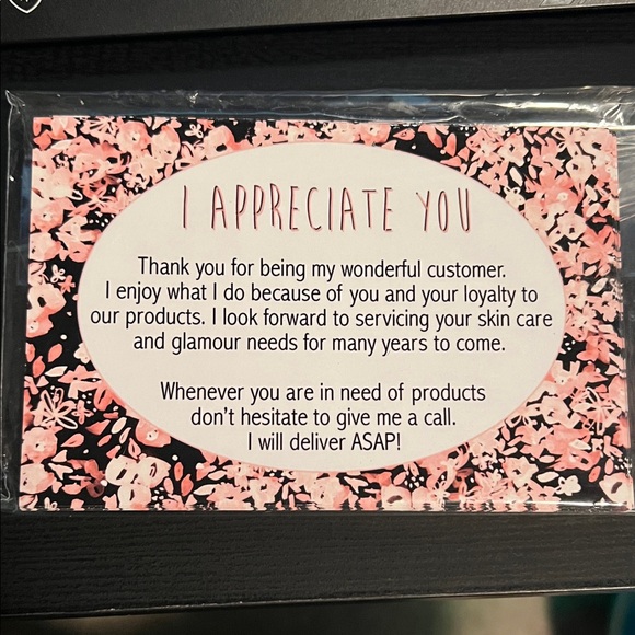 None Other - 25ct Floral Border Thank You Note Cards - Pink & Black